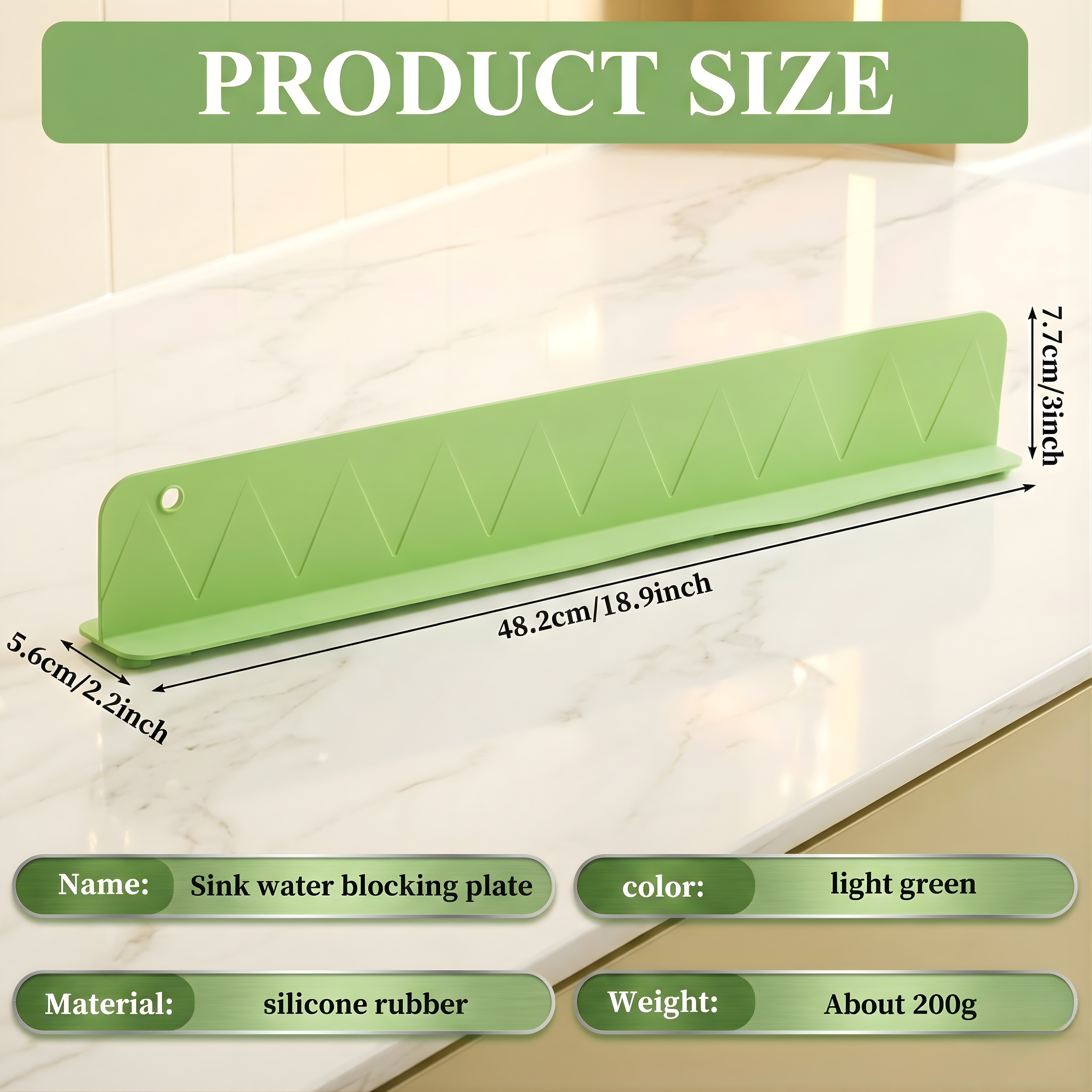 CleanMAT Silicone Sink Splash Guard – 40 cm Anti-Splash Water Barrier with Strong Suction Cups (Pack of 2)